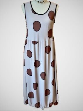 NAYA Brown Polka Dot Tank Dress Size S/M